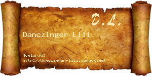 Danczinger Lili névjegykártya